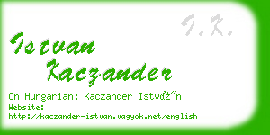 istvan kaczander business card